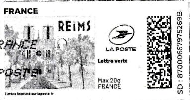 Stamp, Reims. in black. Redesign, France,  , Townscapes / City Views