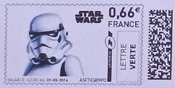 Stamp, Storm Trooper 3, France,  , Military Forces, film, Science Fiction, Star Wars