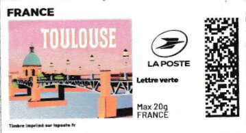 Stamp, Toulouse 3 in colour. Redesign, France,  , Bridges, Townscapes / City Views