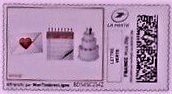Stamp, Wedding Emojis x3 Envelop sealed with a heart, List, Cake, France,  , Cartoons, Hearts, Letters (Alphabet), Stationery, Weddings