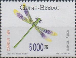 Stamp, Dragonfly, Guinea-Bissau,  , Insects