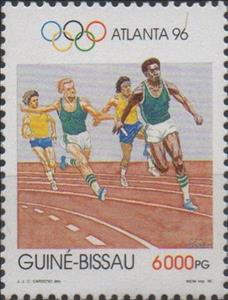 Stamp, Sprint (running), Guinea-Bissau,  , Olympic Games, Running, Sports