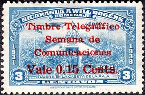 Stamp, Leaving airport office, Nicaragua,  , Actors, Aircraft, Airports, Aviation, Communication, Famous People, Flags, Telegraphy