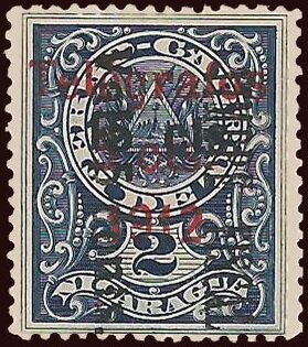 Stamp, Railway stamp (Overprinted for telegraphs), Nicaragua,  , Coats of Arms, Telegraphy
