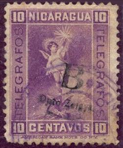 Stamp, Allegory of telegraphy, Nicaragua, Zelaya,  , Symbols, Telegraphy