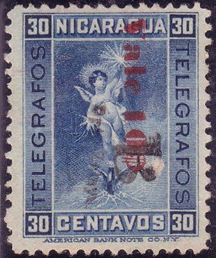 Allegory of telegraphy (surcharged)