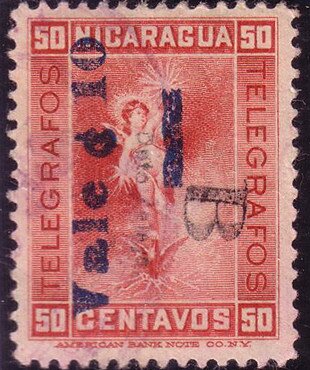 Allegory of telegraphy (surcharged)