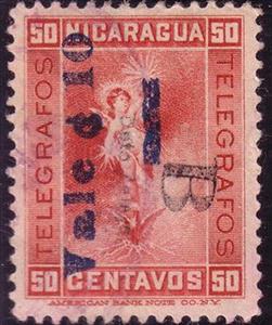 Stamp, Allegory of telegraphy (surcharged), Nicaragua, Zelaya,  , Symbols, Telegraphy