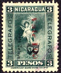 Stamp, Allegory of telegraphy (surcharged), Nicaragua, Zelaya,  , Symbols, Telegraphy