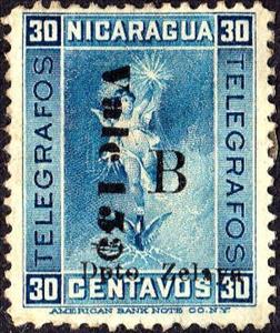 Stamp, Allegory of telegraphy (surcharged), Nicaragua, Zelaya,  , Symbols, Telegraphy