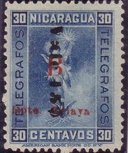 Stamp, Allegory of telegraphy (surcharged), Nicaragua, Zelaya,  , Symbols, Telegraphy