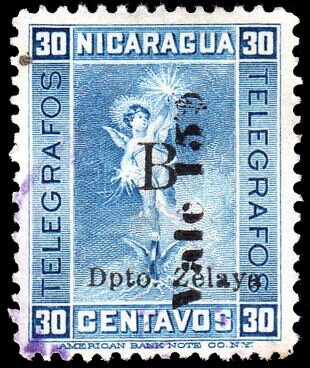 Allegory of telegraphy (surcharged)