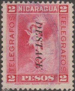 Stamp, Allegory of telegraphy (overprinted), Nicaragua,  , Cattle, Symbols, Telegraphy