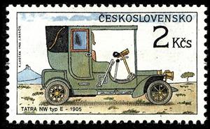 Stamp, Classic Automobiles - Tatra NW type E (1904), Czechoslovakia,  , Cars