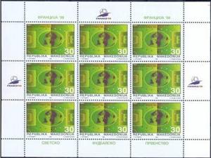 Mini Sheet, Globe and Football pitch, North Macedonia,  , Football (Soccer), Globes, Seals (Emblems)