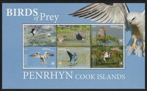 Souvenir Sheet, Birds of Prey, Penrhyn,  , Animals (Fauna), Birds of Prey