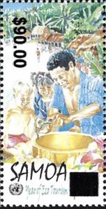 Stamp, Cooking Surcharged, Samoa,  , Tourism