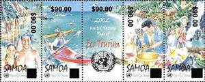 Se-tenant, International Year of Ecotourism Surcharged, Samoa,  , Tourism