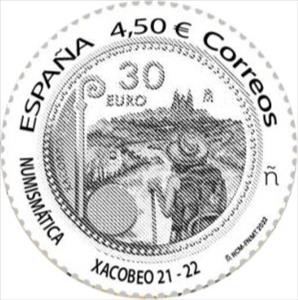 Stamp, Xacobeo 21-22 - Holy Year of Compostela, Spain,  , Coins, Holy Year