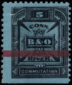 Stamp, B&O and CONN. RIVER in cross, United States of America,  , Crosses, Letters (Alphabet), Telegraphy