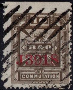 Stamp, B&O in cross, United States of America,  , Crosses, Letters (Alphabet), Telegraphy