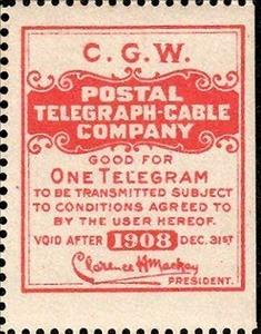 Stamp, Chicago, Great Western Railroad frank - dated 1908, United States of America,  , Railways, Signatures - Autographs, Telegraphy