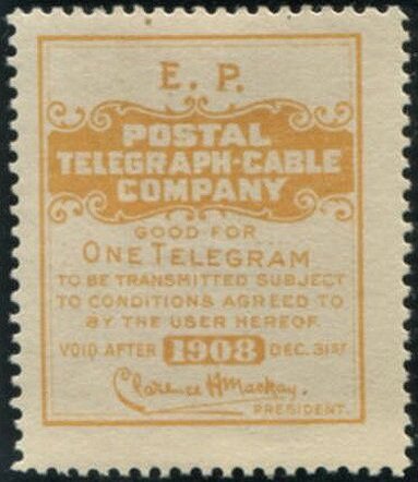 El Paso and Northeastern Railroad frank - dated 1908
