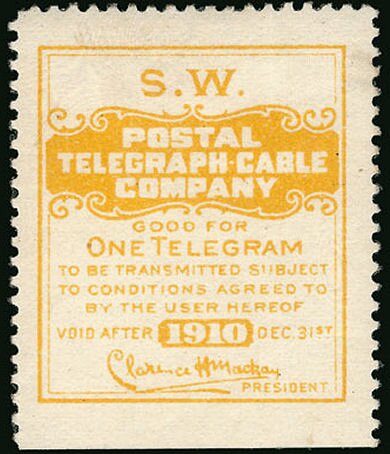 El Paso South Western Railroad frank - dated 1910