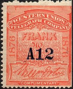 Stamp, Frank - dated 1876, United States of America,  , Signatures - Autographs, Telegraphy