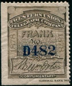 Stamp, Frank - dated 1878, United States of America,  , Signatures - Autographs, Telegraphy