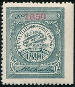 Stamp, Frank - dated 1896, United States of America,  , Signatures - Autographs, Telegraphy
