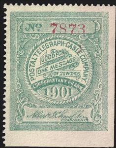 Stamp, Frank - dated 1901, United States of America,  , Signatures - Autographs, Telegraphy
