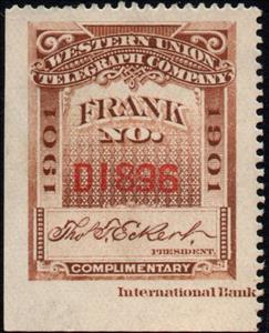 Stamp, Frank - dated 1901, United States of America,  , Signatures - Autographs, Telegraphy