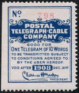 Stamp, Frank - dated 1908, United States of America,  , Signatures - Autographs, Telegraphy