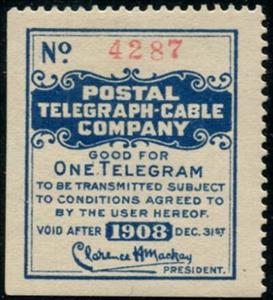 Stamp, Frank - dated 1908, United States of America,  , Signatures - Autographs, Telegraphy