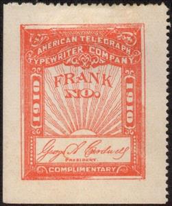 Stamp, Frank - dated 1910, United States of America,  , Signatures - Autographs, Telegraphy, Typewriters