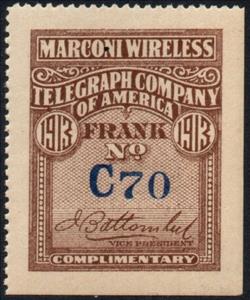Stamp, Frank - dated 1913, United States of America,  , Signatures - Autographs, Telegraphy