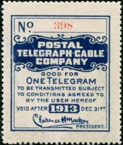 Stamp, Frank - dated 1913, United States of America,  , Signatures - Autographs, Telegraphy