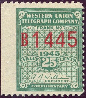 Stamp, Frank - dated 1945, United States of America,  , Signatures - Autographs, Telegraphy