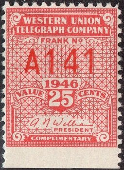 Stamp, Frank - dated 1946, United States of America,  , Signatures - Autographs, Telegraphy