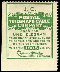 Stamp, Illinois Central Railroad frank - dated 1908, United States of America,  , Railways, Signatures - Autographs, Telegraphy