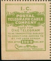 Illinois Central Railroad frank - dated 1909