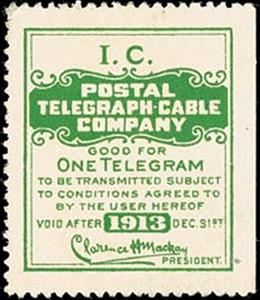 Stamp, Illinois Central Railroad frank - dated 1913, United States of America,  , Railways, Signatures - Autographs, Telegraphy
