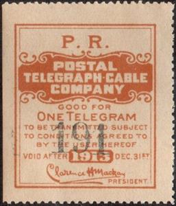 Stamp, Pennsylvania Railroad frank - dated 1913, United States of America,  , Railways, Signatures - Autographs, Telegraphy