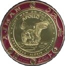Stamp, Apollo 11, Armstrong, Aldrin, Collins, Ajman,  , Astronauts, Coins, Heads of State, Outer Space, Round Stamps, Space Traveling