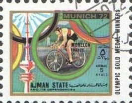 Stamp, Cycling, Sprint, Ajman,  , Olympic Games, Sports