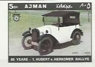 Stamp, Dixi 1928, Ajman,  , Cars