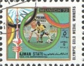 Stamp, Football (Soccer), Ajman,  , Olympic Games, Sports