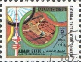 Stamp, High Diving, Ajman,  , Olympic Games, Sports