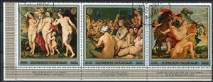 Se-tenant, Paintings by Rubens a,d Ingres - se-tenant, Ajman,  , Art, Nudes, Paintings